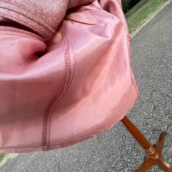 Women's Ann Taylor Size 8 Lined Pink/Burgundy Tweed Pleated A-Line Skirt - Picture 15 of 15